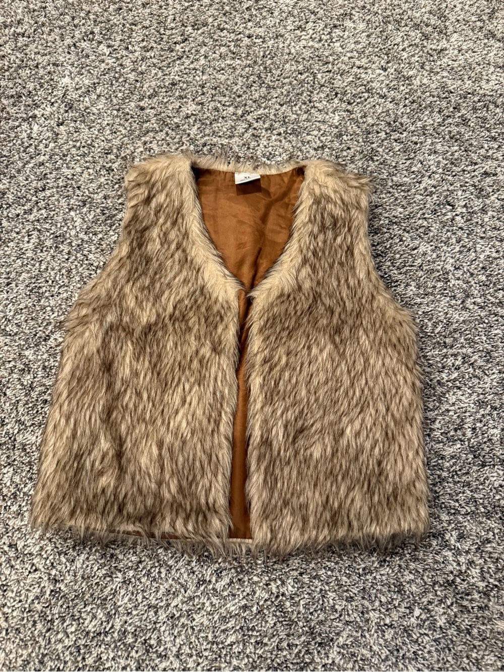Kids Faux Fur Vest in Tan - Cozy Layer